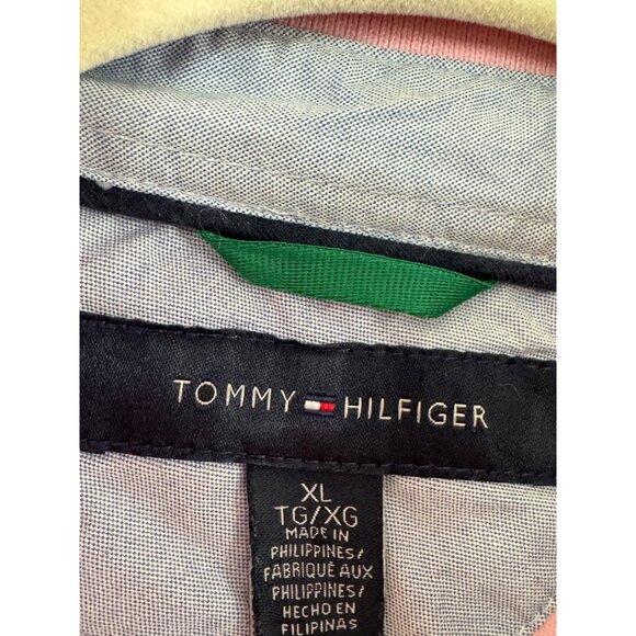 Vintage Y2K Tommy Hilfiger Pink Polo Shirt Mens XL Short Sleeve Cotton - Picture 2 of 3